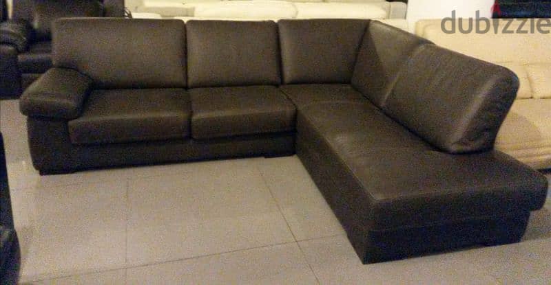 True Leather Sofa set made in italy Dark Brown 4