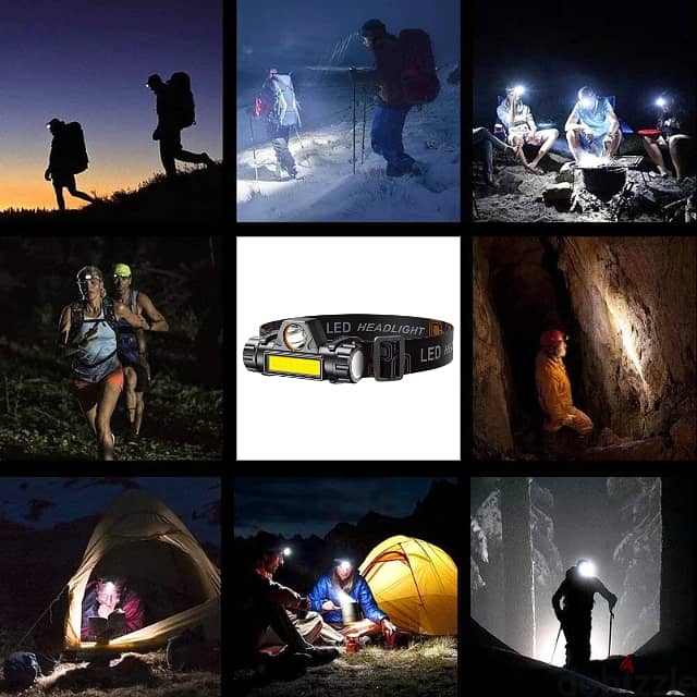 Waterproof Headlamp, Outdoor LED Torch with 2 Light Modes 4