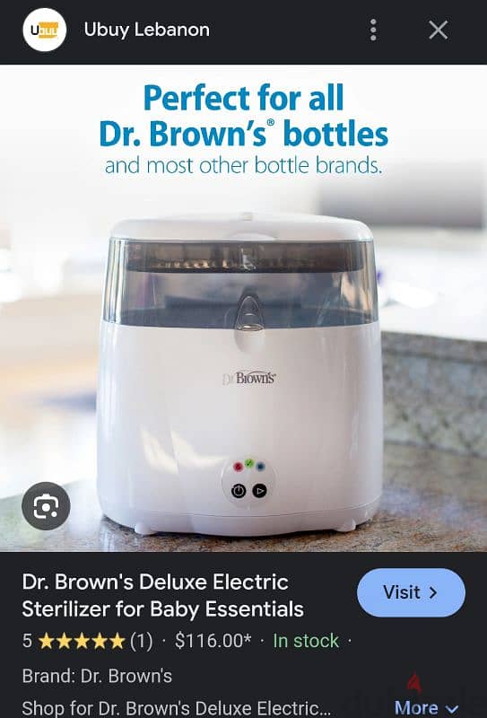 Dr. Brown's Deluxe Electric Baby Bottle Sterilizer. 2