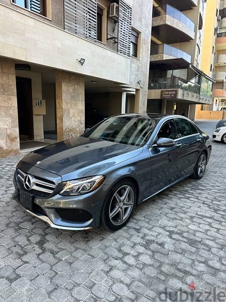 Mercedes C 300 AMG-line 4matic 2016 dark gray on black (clean carfax) 1