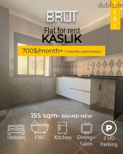 155 sqm brand new apartment for rent in Kaslik Keserwan! 0