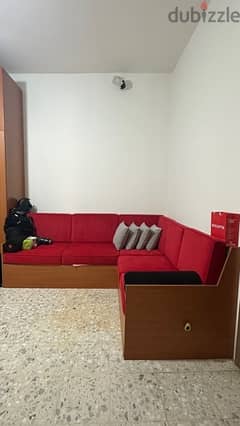 L shape sofa 2 parts for sale with cushions 0