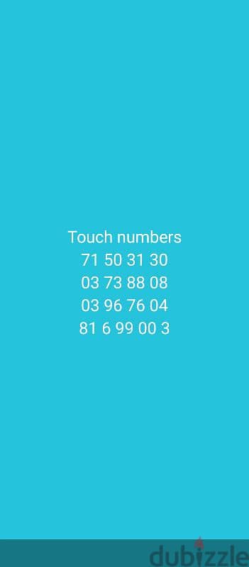 Touch special numbers for sale 0