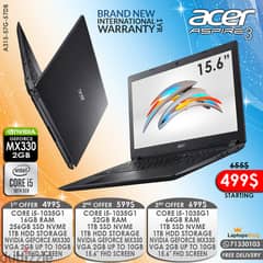 ACER ASPIRE 3 A315-57G-57DB CORE i5-1035G1 GEFORCE MX330 15.6” LAPTOPS 0