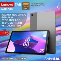 LENOVO TAB M10 PLUS MEDIATEK HELIO G80 10.6" 2K TOUCH TABLET 0