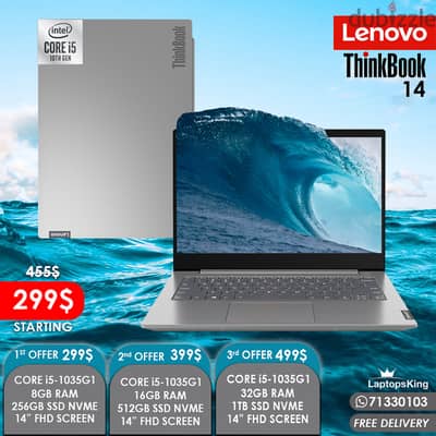 LENOVO THINKBOOK 14 CORE i5-1035G1 14” LAPTOPS