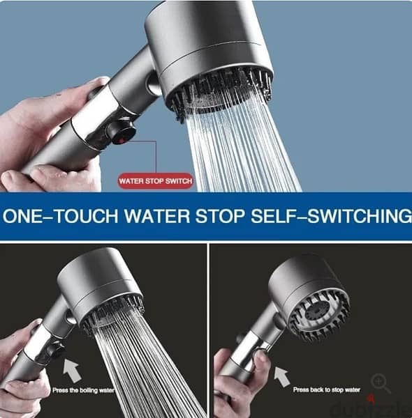 Handheld Shower head 3 Spray Mode-Silicone Mouth Massage + Free Filter 2