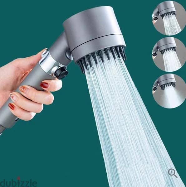 Handheld Shower head 3 Spray Mode-Silicone Mouth Massage + Free Filter 5