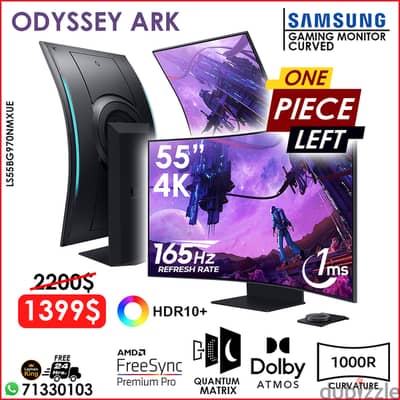 Samsung Odyssey Ark 55" Quantum Mini-Led 4K 165hz 1ms Curved Monitor