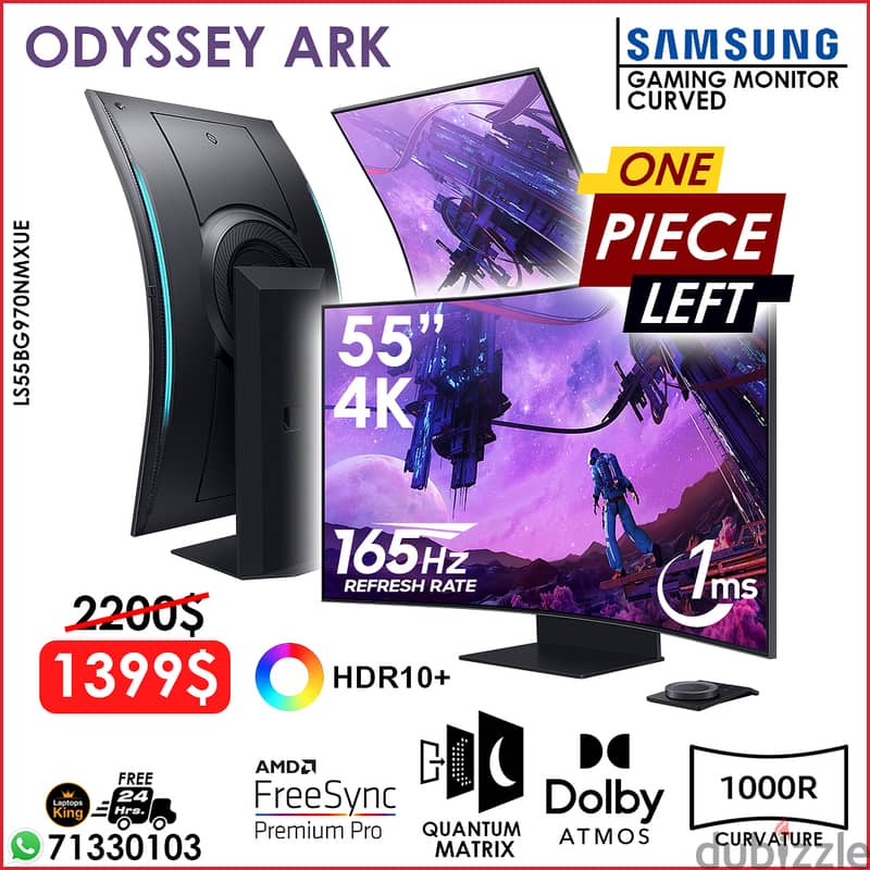 Samsung Odyssey Ark 55" Quantum Mini-Led 4K 165hz 1ms Curved Monitor 0