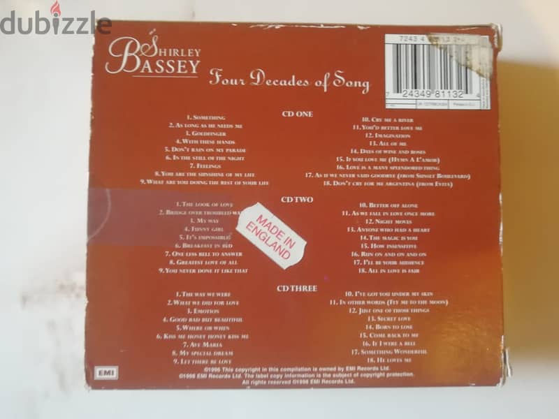 Shirley Bassey Four decades of songs on 3 cds box set 3