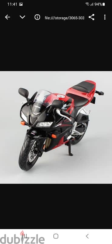 Honda CBR600RR diecast motorcycle model 1:12