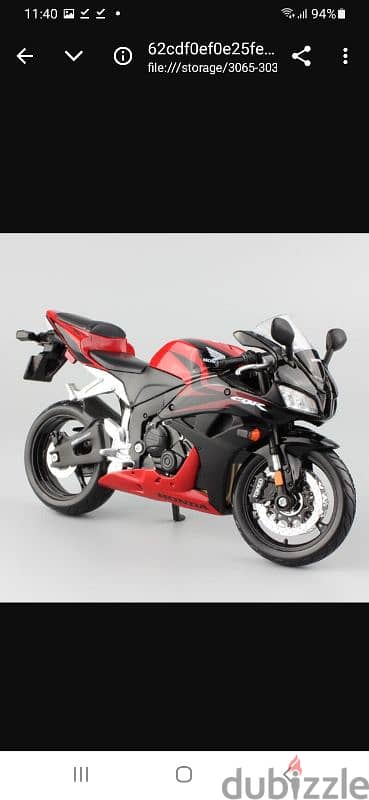 Honda CBR600RR diecast motorcycle model 1:12 1