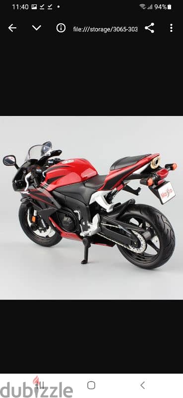 Honda CBR600RR diecast motorcycle model 1:12 2