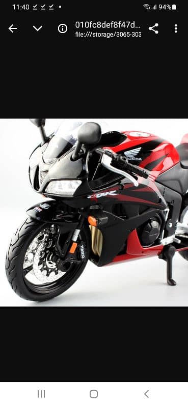 Honda CBR600RR diecast motorcycle model 1:12 5