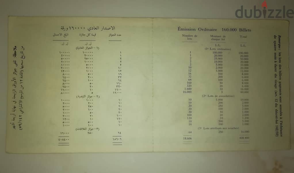 ورقة ياناصيب اصدار 18/4/1975 1