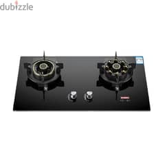 Digital Gas Stove with 2 Burners, Heat Knobs, Slim Glass Top 0