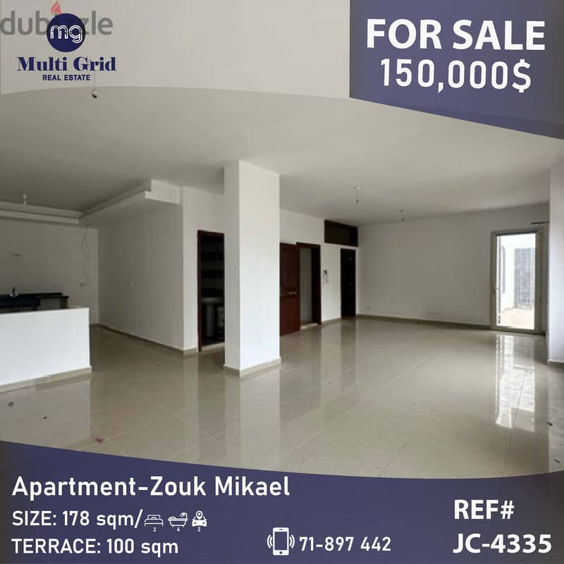 JC-4335 / Apartment for Sale in Zouk Mikael, شقة للبيع في ذوق مكايل 0