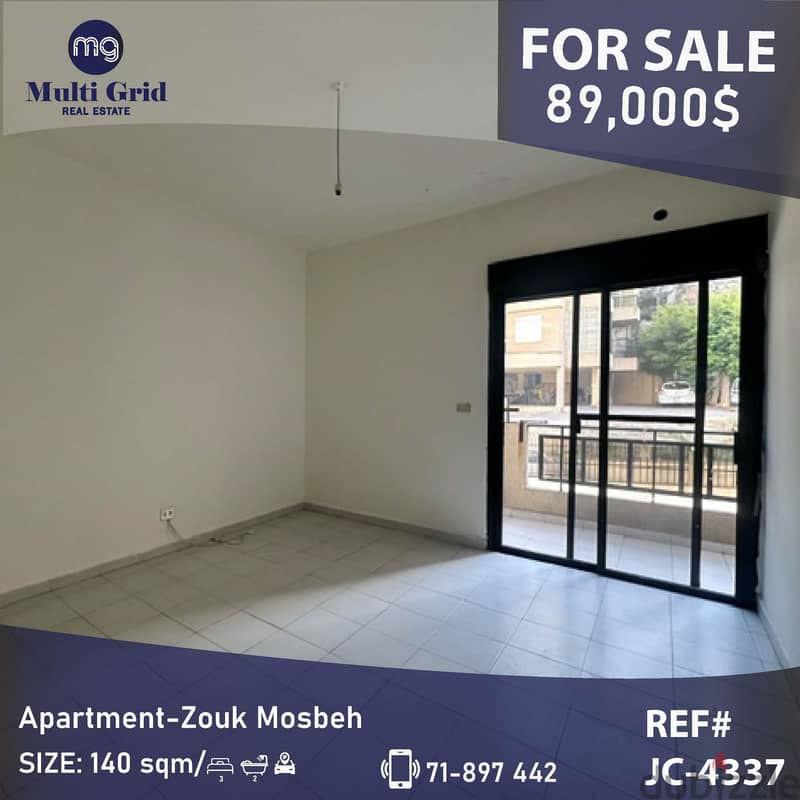 JC-4337 / Apartment for Sale in Zouk Mosbeh, شقة للبيع في ذوق مصبح 0