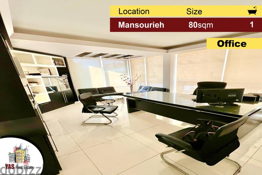 Mansourieh 80m2 | Office | Decorated | Prime location | PA | 0