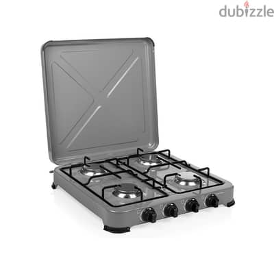 4-Burner Gas Stove – Sleek, Portable Cooker in Dark Grey