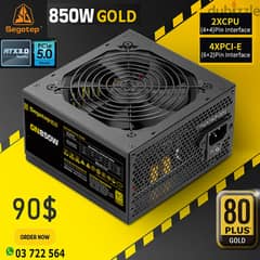 850W GOLD PSU PCIe 5.0 Black Flat Cables 0