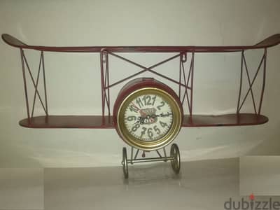 Decorative retro style metal airplane front / clock 67*35cm