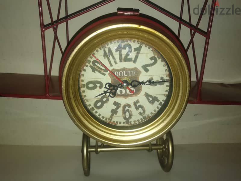 Decorative retro style metal airplane front / clock 67*35cm 1