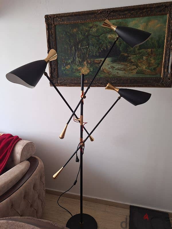 floor lamp seventies vintage bronze Italy original 1