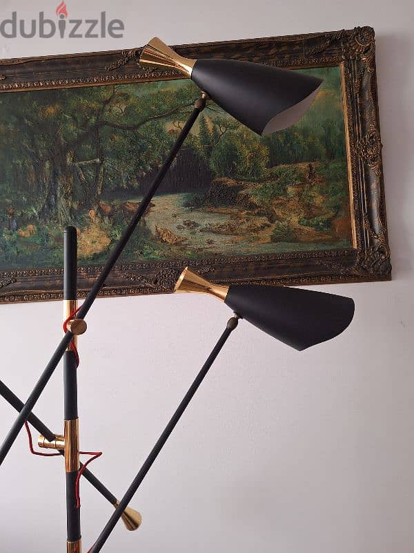 floor lamp seventies vintage bronze Italy original 2