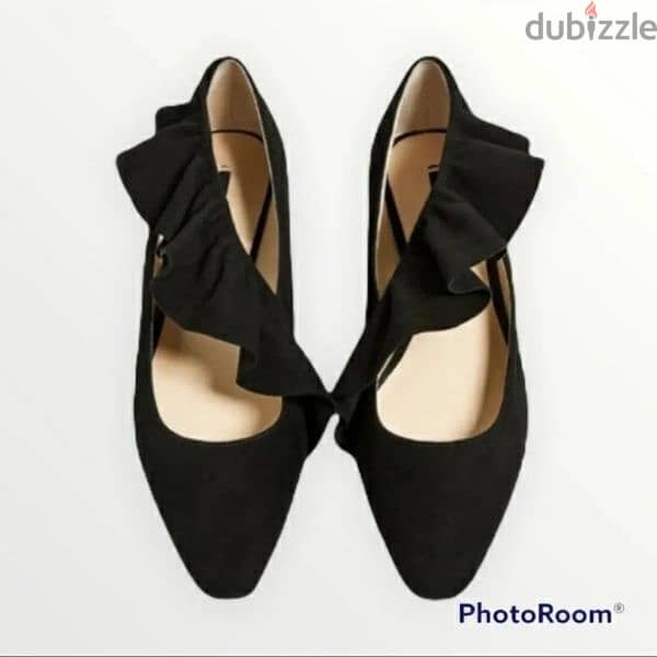 Zara Black Velvet Flats 0