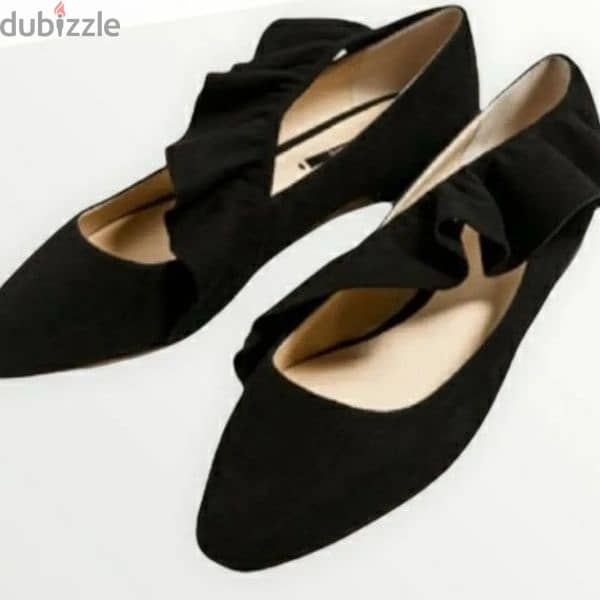 Zara Black Velvet Flats 3