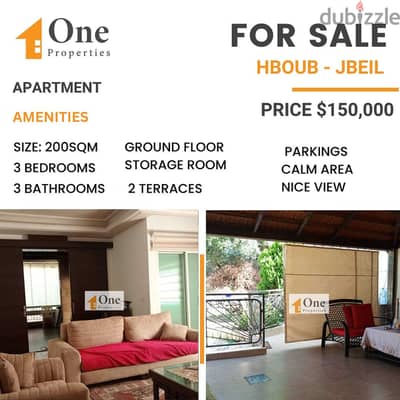 APARTMENT FOR SALE IN HBOUB-JBEIL