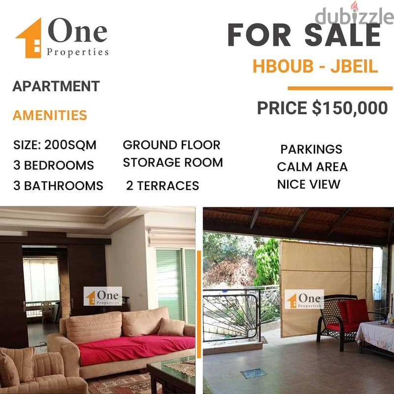 APARTMENT FOR SALE IN HBOUB-JBEIL 0