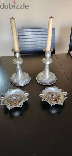 Classical candlesticks with ashtrays. 0