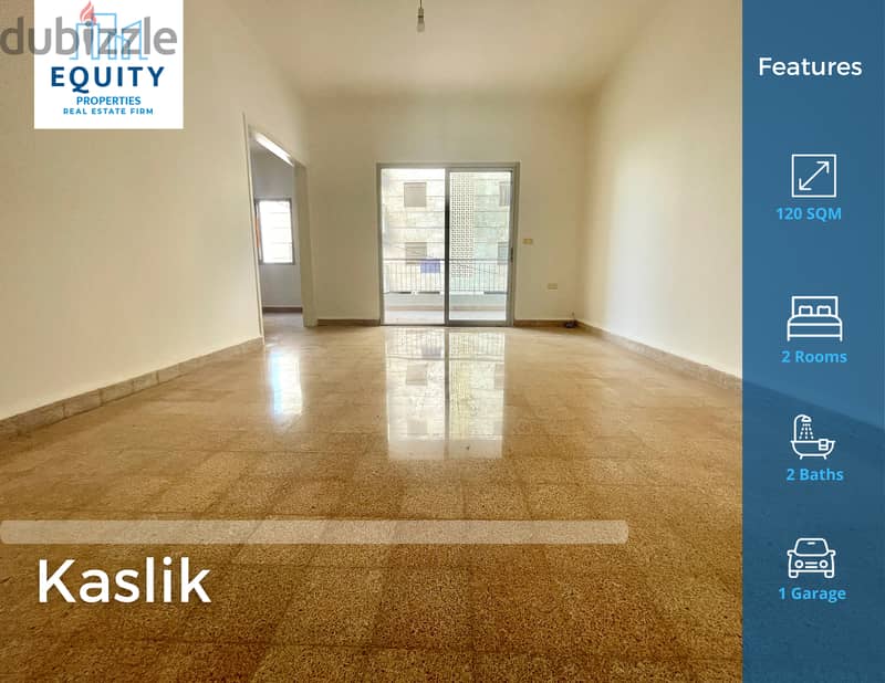 120 SQM Apartment for Sale In Kaslik شقة للبيع في الكسليك #RK104258 0