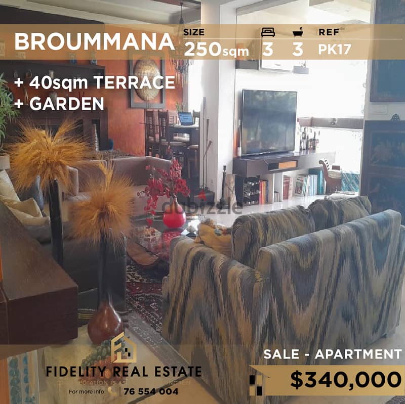 Apartment for sale in Broummana PK17  للبيع في برمانا 0