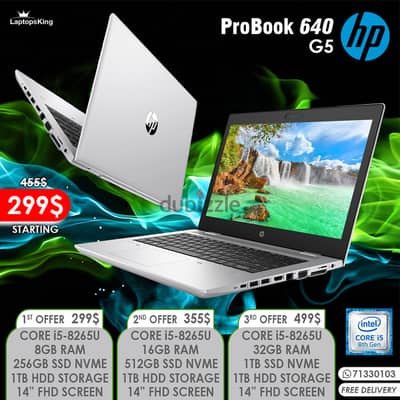 HP PROBOOK 640 G5 CORE i5-8265U 14" LAPTOPS