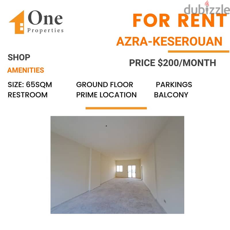 SHOP FOR RENT IN AZRA - KESEROUAN 0