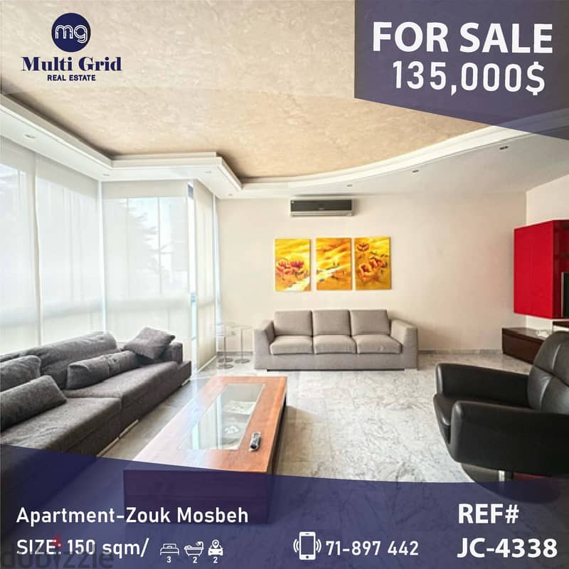 JC-4338 / Apartment for Sale in Zouk Mosbeh, شقة للبيع في ذوق مصبح 0