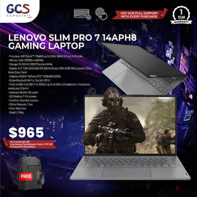 Lenovo Slim Pro 7 14APH8 Gaming Laptop