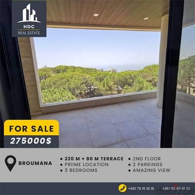 Broumana new 220 sqm prime location open view + 80 sqm terrace