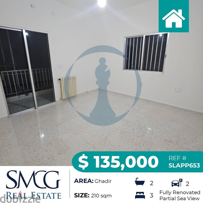 Apartment for sale in Ghadir with Partial Sea View!!شقة للبيع في الغدي 1