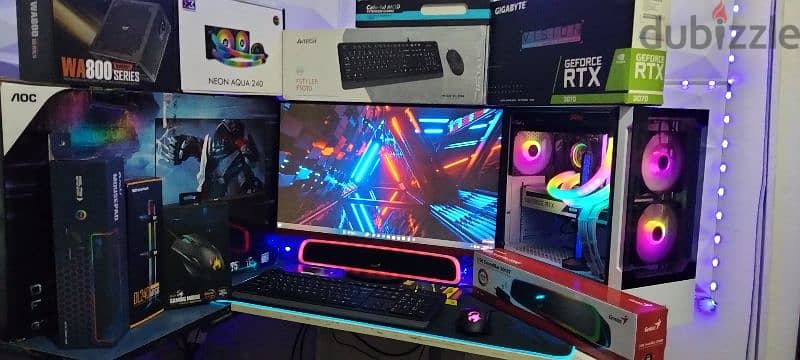 High End Gaming PC Setup core i9 10850k + RTX 3070 1