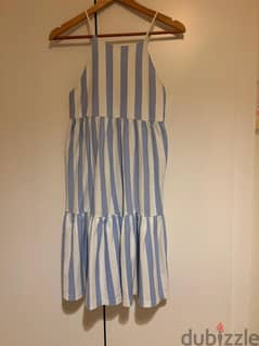 Zara blue striped dress 0