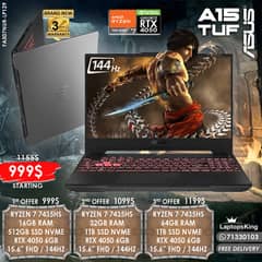 ASUS TUF A15 RYZEN 7 7435HS RTX 4050 144HZ 15.6" GAMINNG LAPTOPS 0