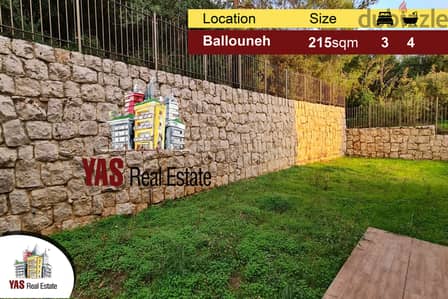 Ballouneh 215m2 | 115m2 Garden | High-End | View | Prime | Cash |