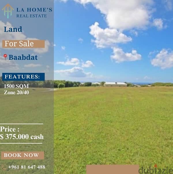 land for sale in baabdat ارض للبيع في بعبدات 0