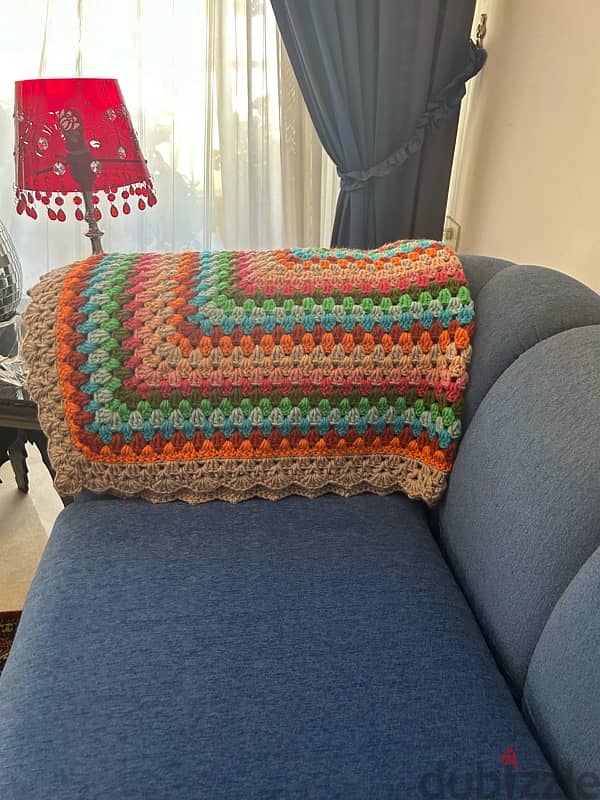 Handmade crochet throw blanket 0