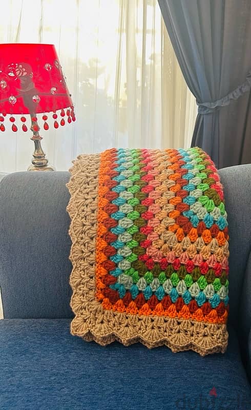 Handmade crochet throw blanket 1